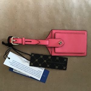 Rebecca Minkoff saffiano leather luggage tag